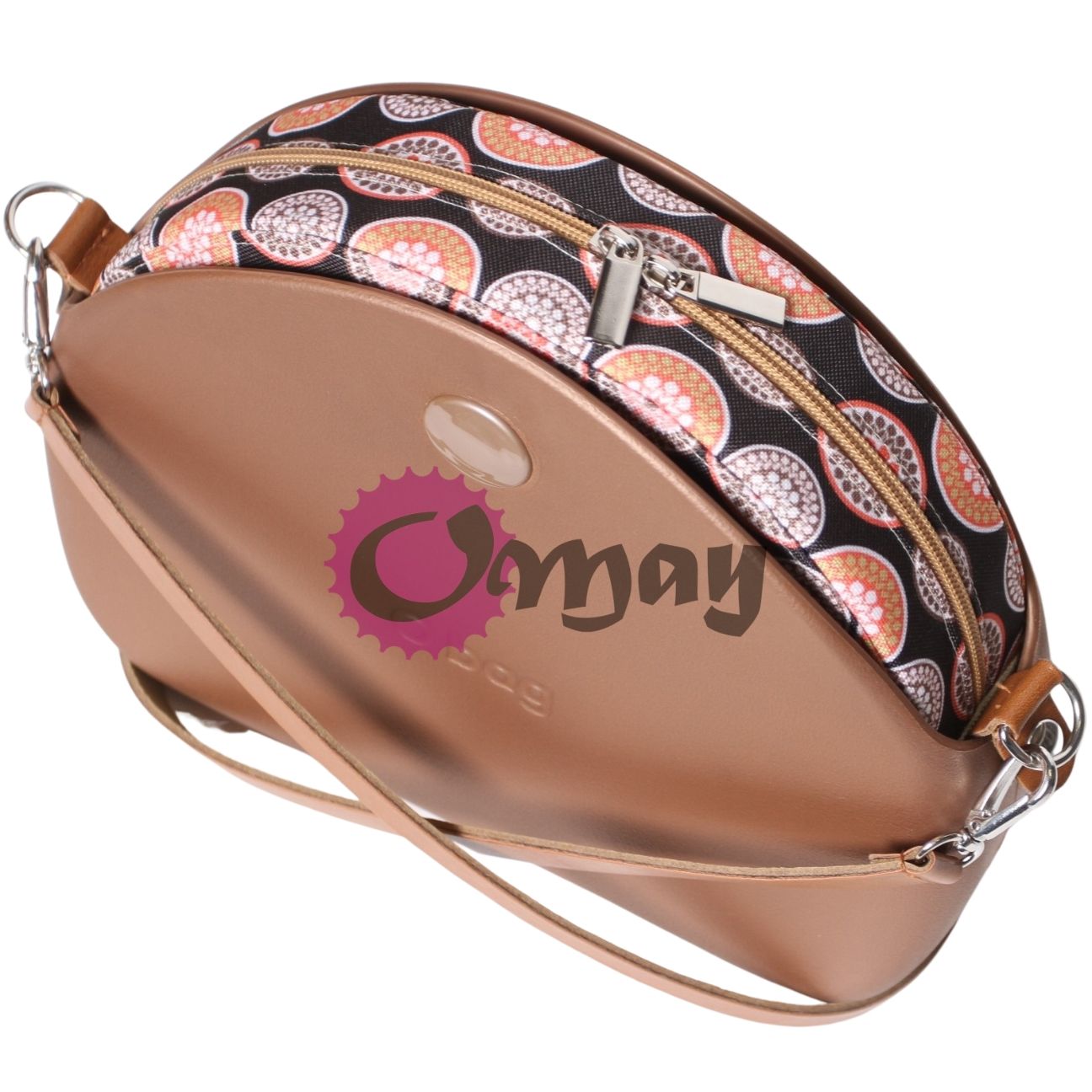 Piaskowy organizer OBAG MOON LIGHT koła biszkopt brąz 2 kieszenie OMAY