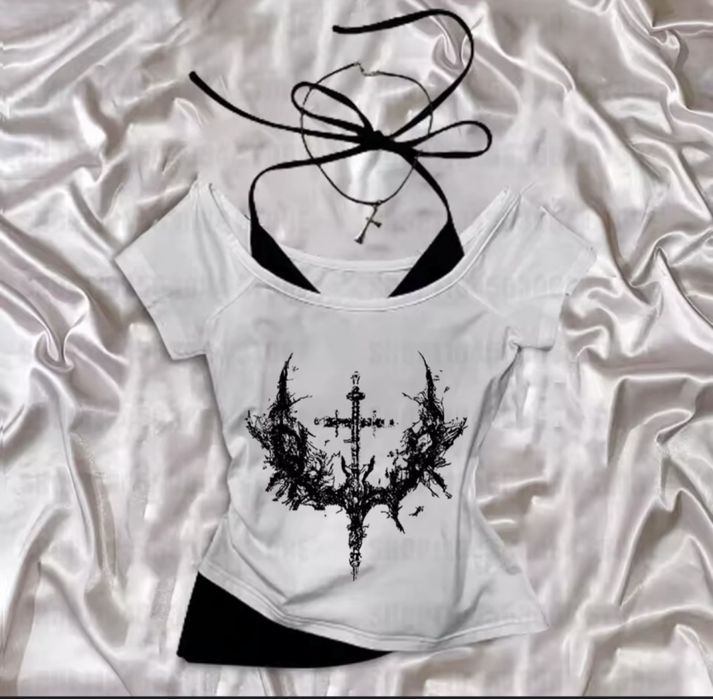 футболка топ з завязкою y2k opium