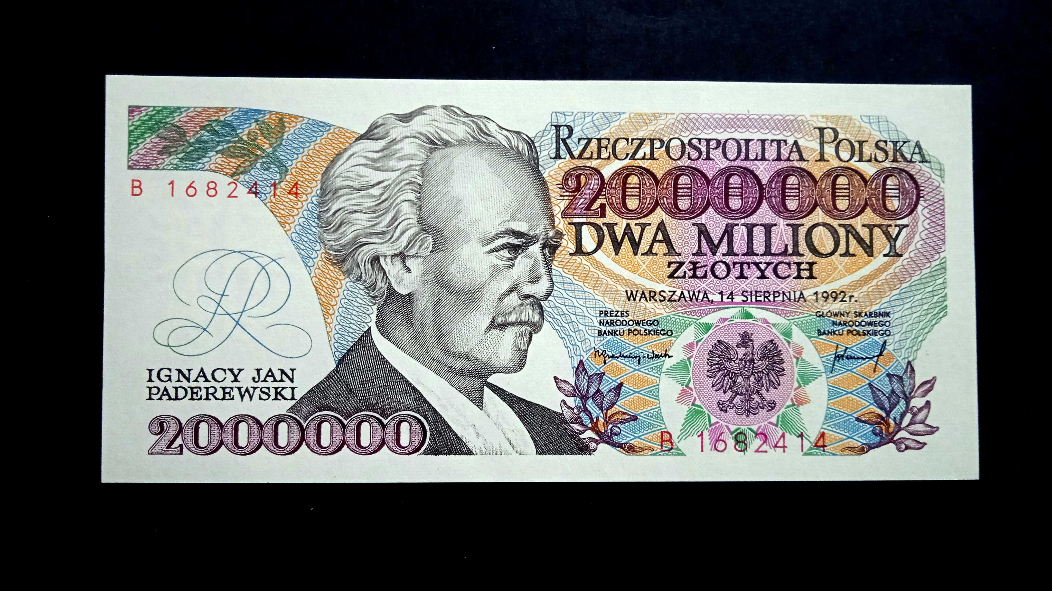 Banknot PRL 2.000000 zł 1992    st.1 UNC