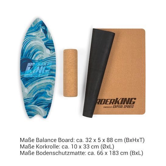 Баланс-борд BoarderKING Indoorboard Wave,мат, ролик, дерево/пробка