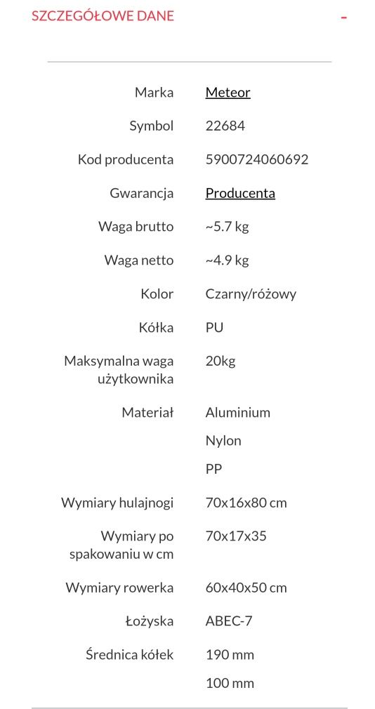 Rowerek biegowy/Rowerek/Hulajnoga Meteor 5w1 Mixon jak nowa