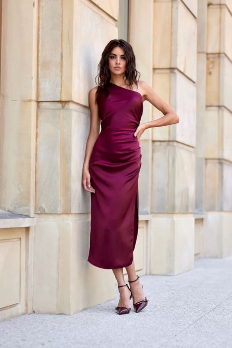 Sukienka damska Celine - bordo, rozmiar 38