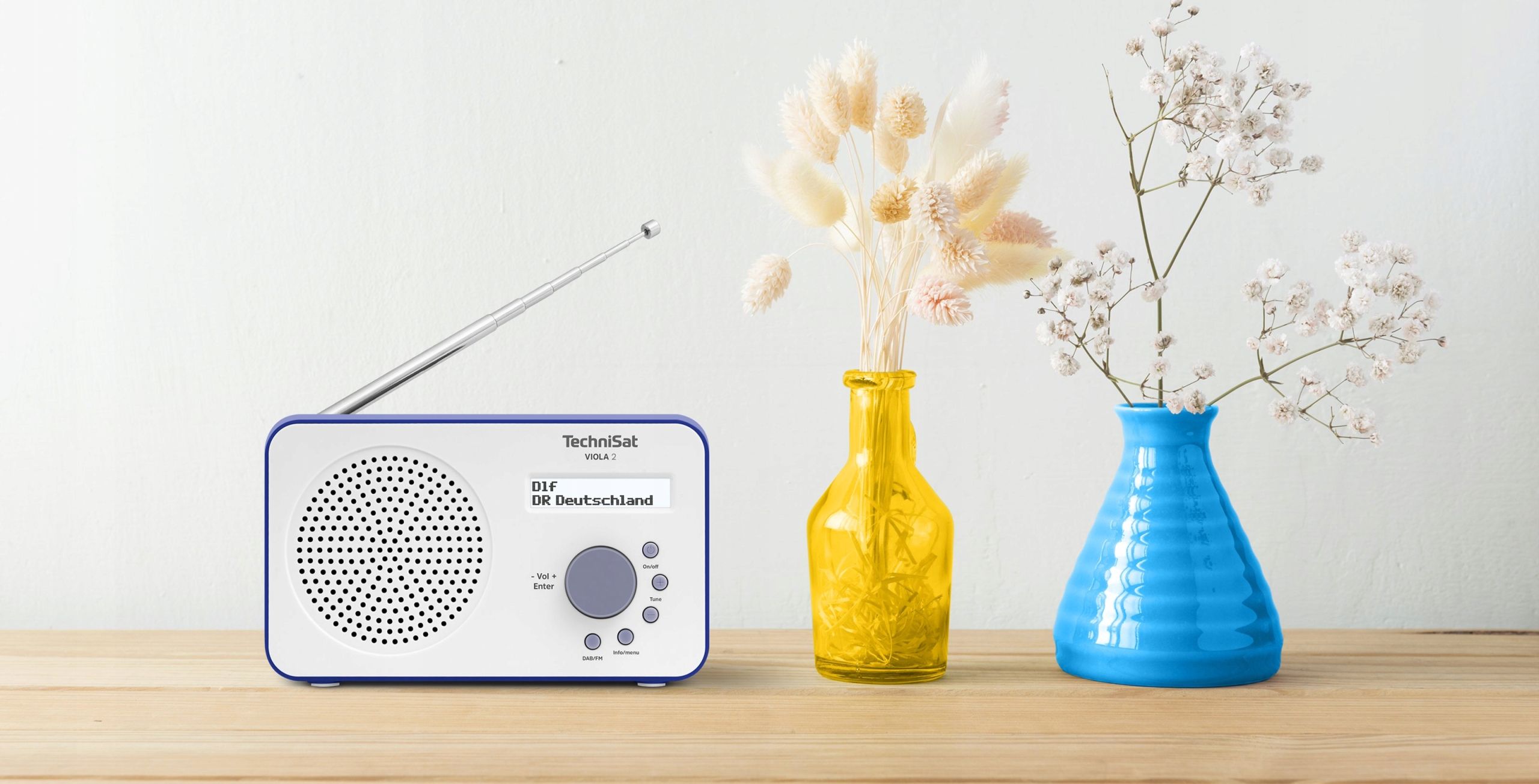 radio sieciowo-bateryjne dab+ fm technisat viola 2 biały