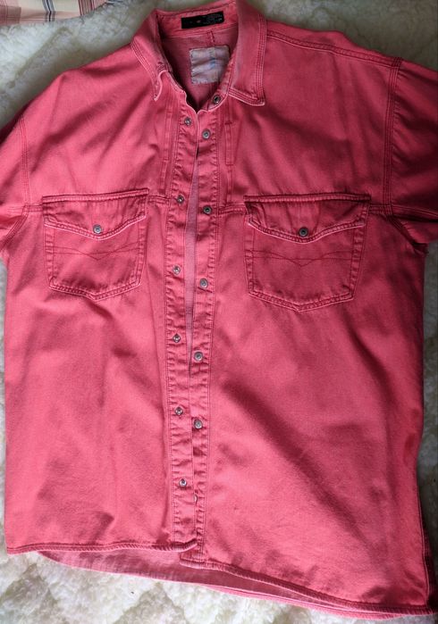 Джинсовая рубашка джинсовка L XL