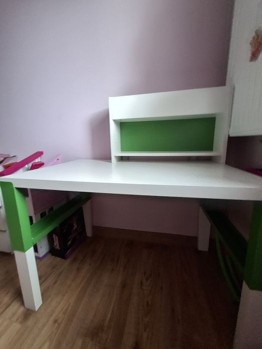 Biurko Ikea Pahl z nastawką, biurko regulowane, rosnące z dzieckiem
