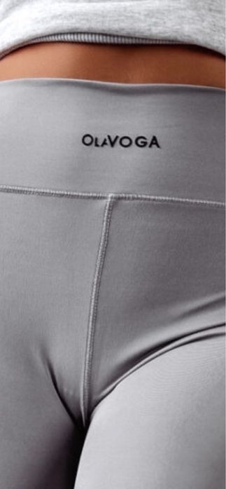 Legginsy damskie szare, O’LaVoga, wysoki stan, logowane, rozmiar M/38