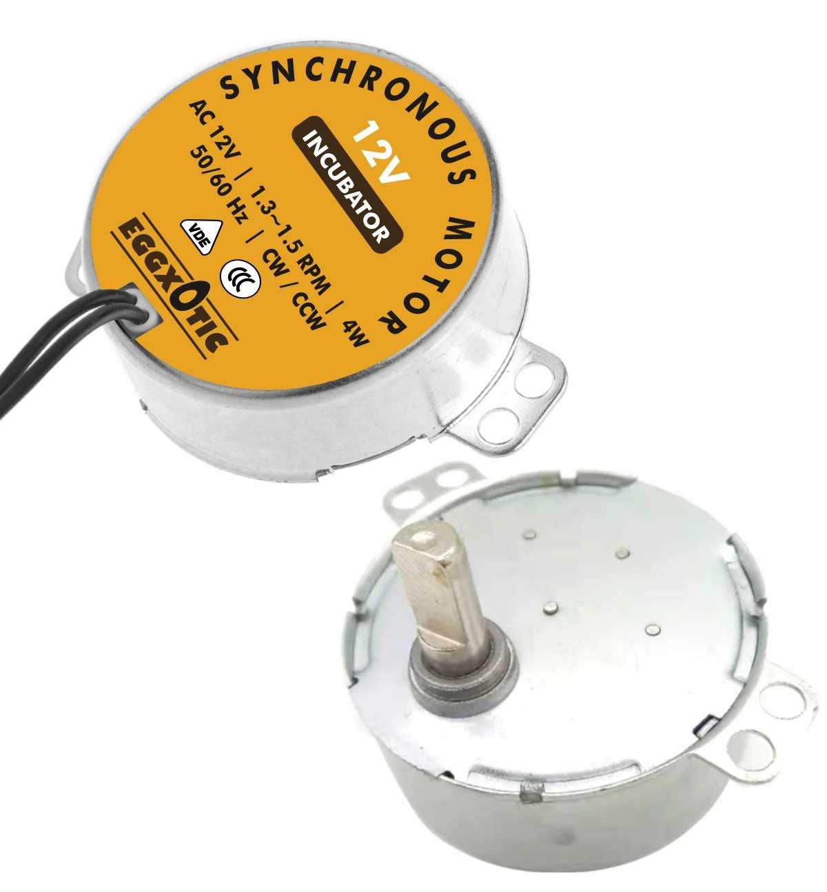 Motor 12v 1.5RPM para Chocadeiras, com haste metal