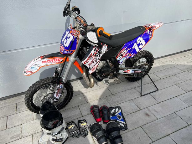 KTM 65 SX 2010r cross cały ubiór kask, buty, ochraniacze, 2x spodnie