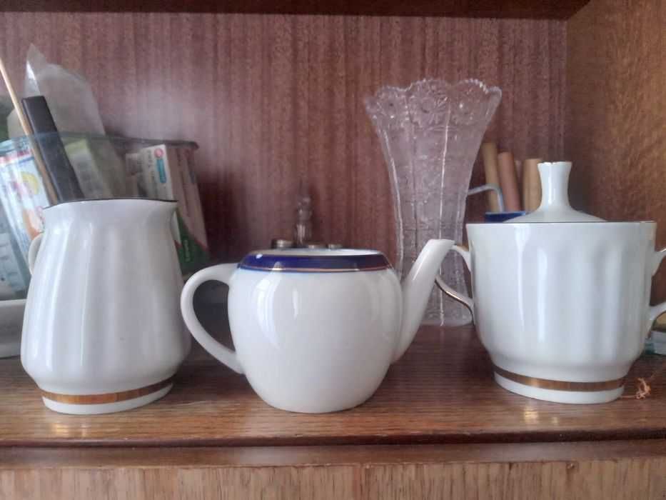 Чайник доливний, фарфор Лісова пісня  Коростень кобальт