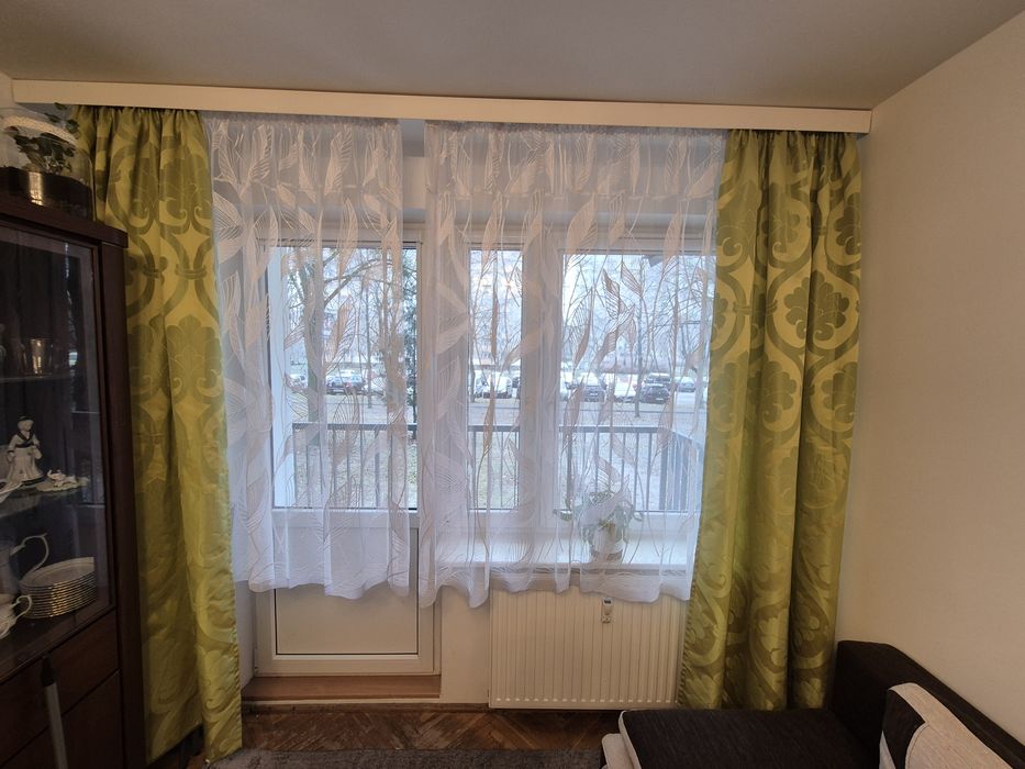 Eleganckie zasłony zielone z połyskiem ok. 2,30 x 1,40