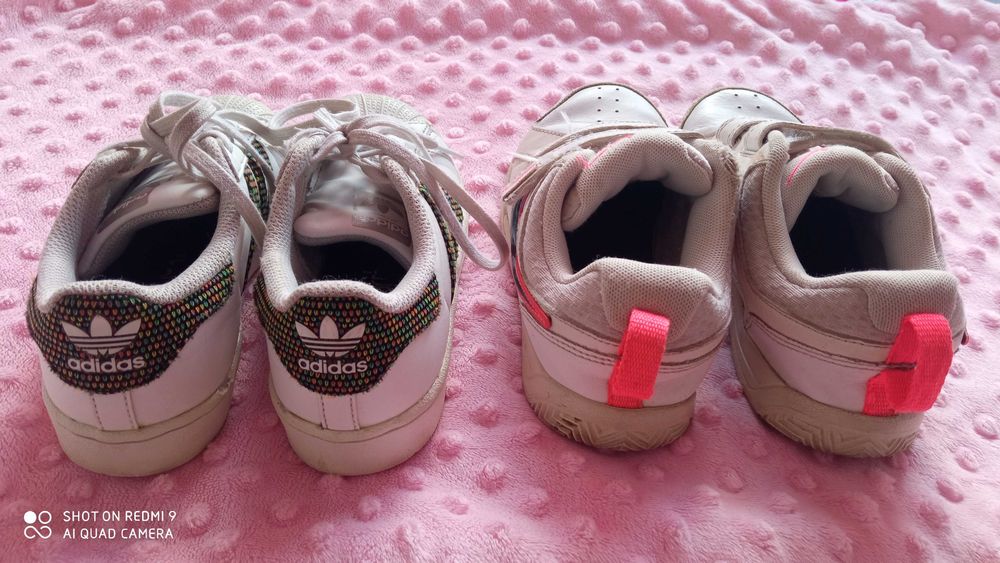 Białe buty sportowe dla dziewczynki adidasy Adidas i Nike r. 30, 31