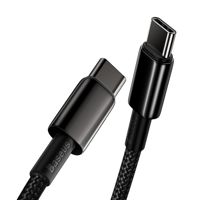 Kabel USB-C do USB-C Baseus Tungsten Gold, 100W,  2m (czarny)
