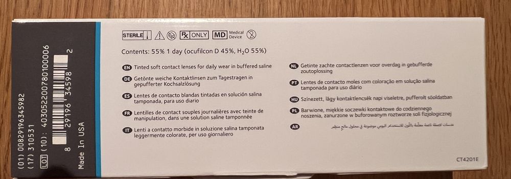 Soczewki kontaktowe jednodniowe Comfort Fit 1-Day (Alergik) -2,50 d