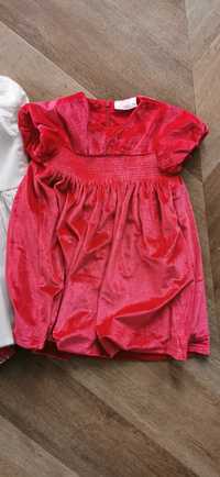 Sukienka na święta czerwona roz 92 welur