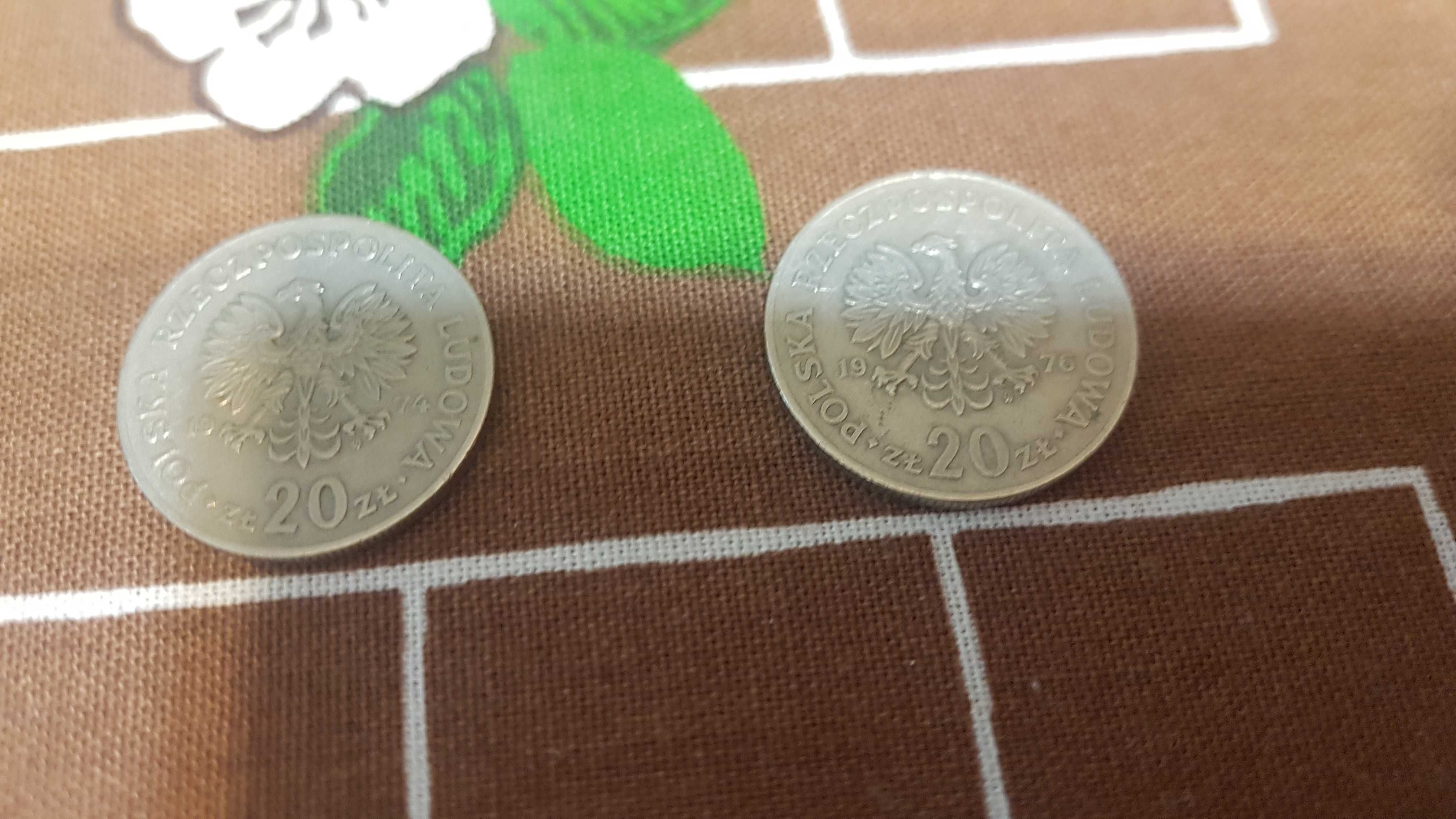 Monety 20 zł 1974 i 1976 r.