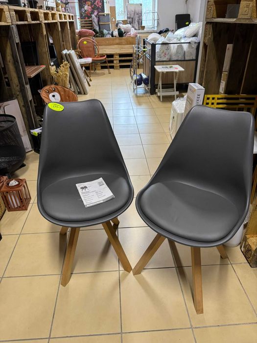 Fotel krzesło do jadalni Livarno Home w stylu skandynawskim, 2 sztuki