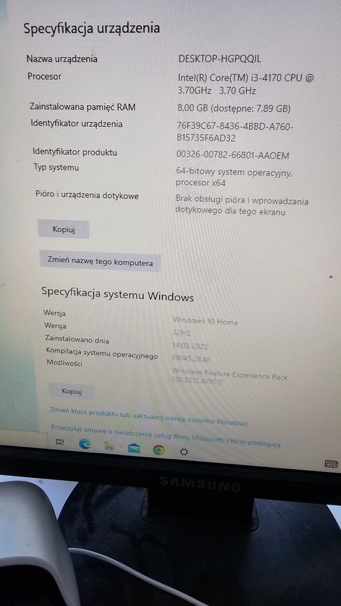 Komputer PC z Windows 10 Intel Core i3 4170
