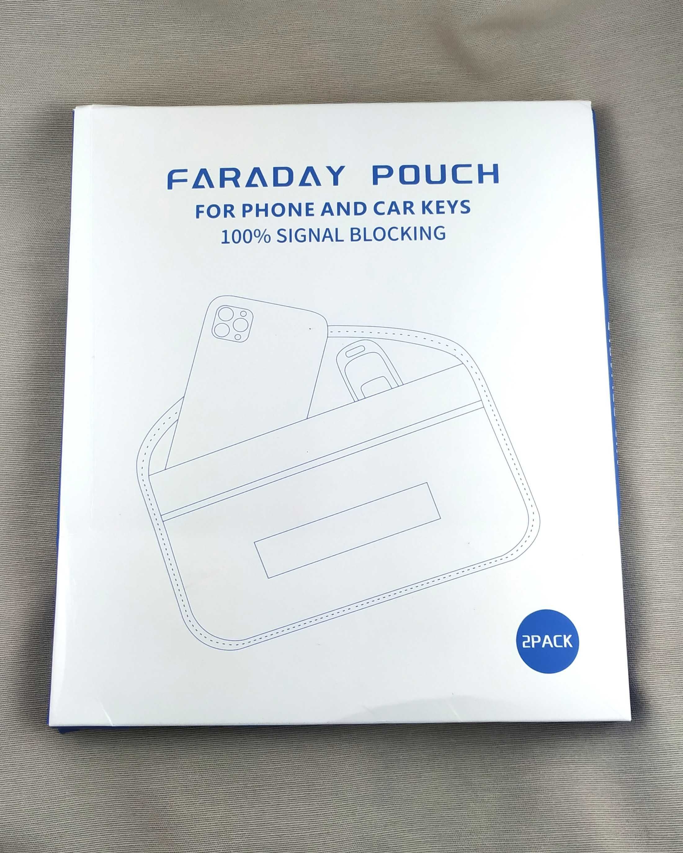 Etui klatka Faradaya na telefon, kluczyki, karty - 2 sztuki