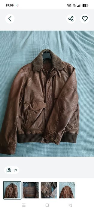 Kurtka skórzana Massimo Dutti