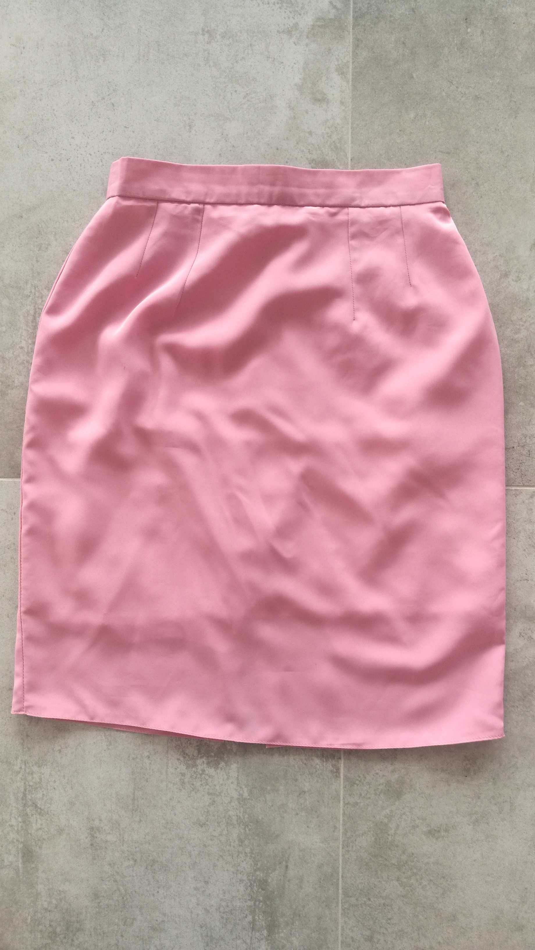 Elegancka spódnica S różowa