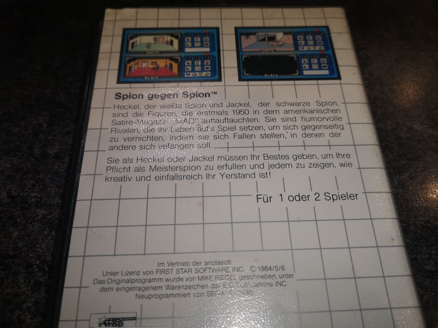 Spy vs Spy SEGA CARD Master System gra ANG (rzadkość na rynku)