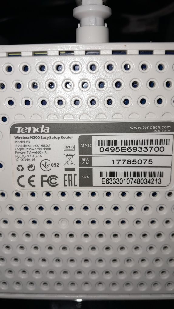 Router WI-FI TENDA F3 3xAntena 5dBi