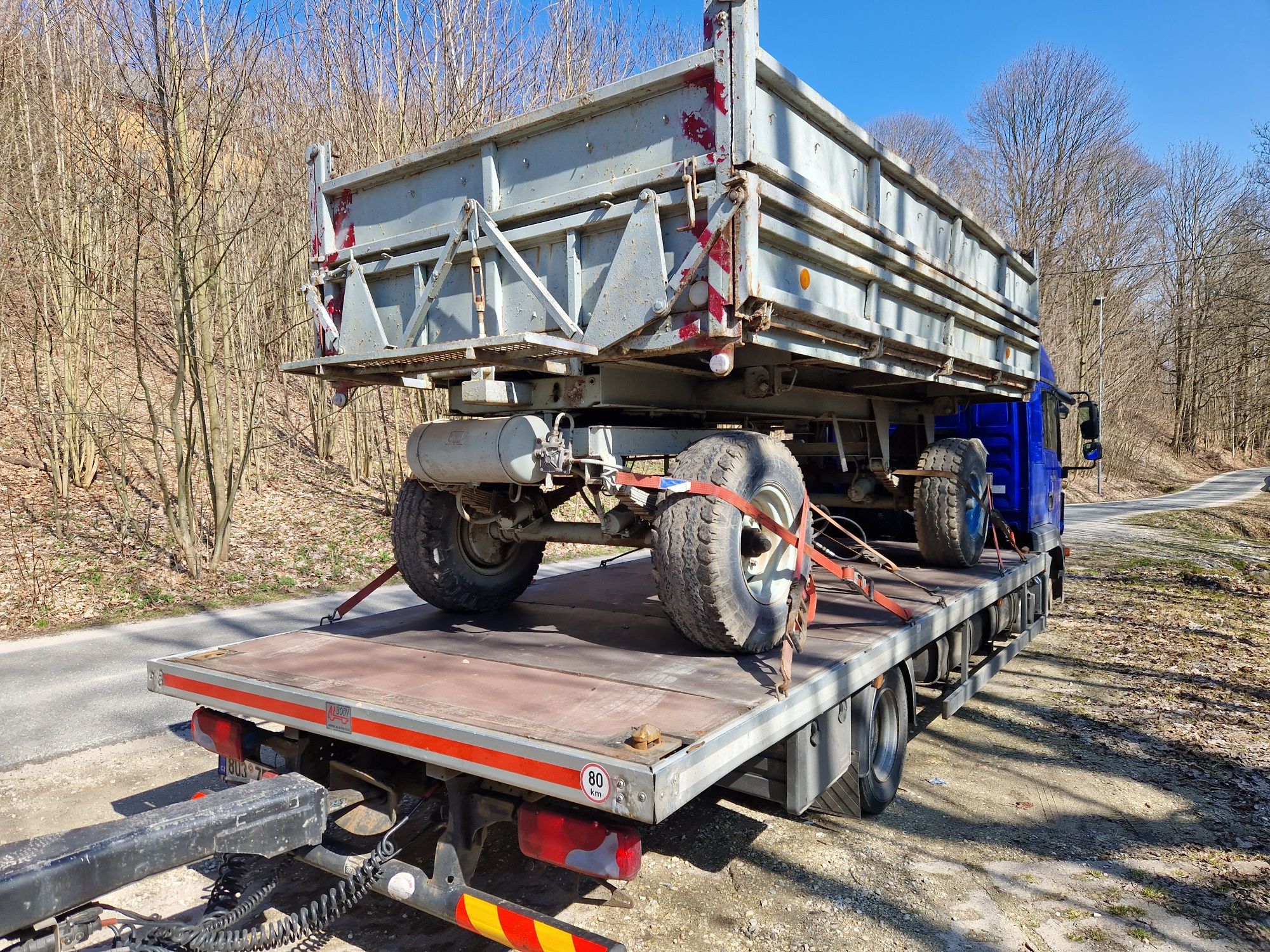 Man 8.220 platforma pomoc drogowa 2016 tandem do kontenerów tgl