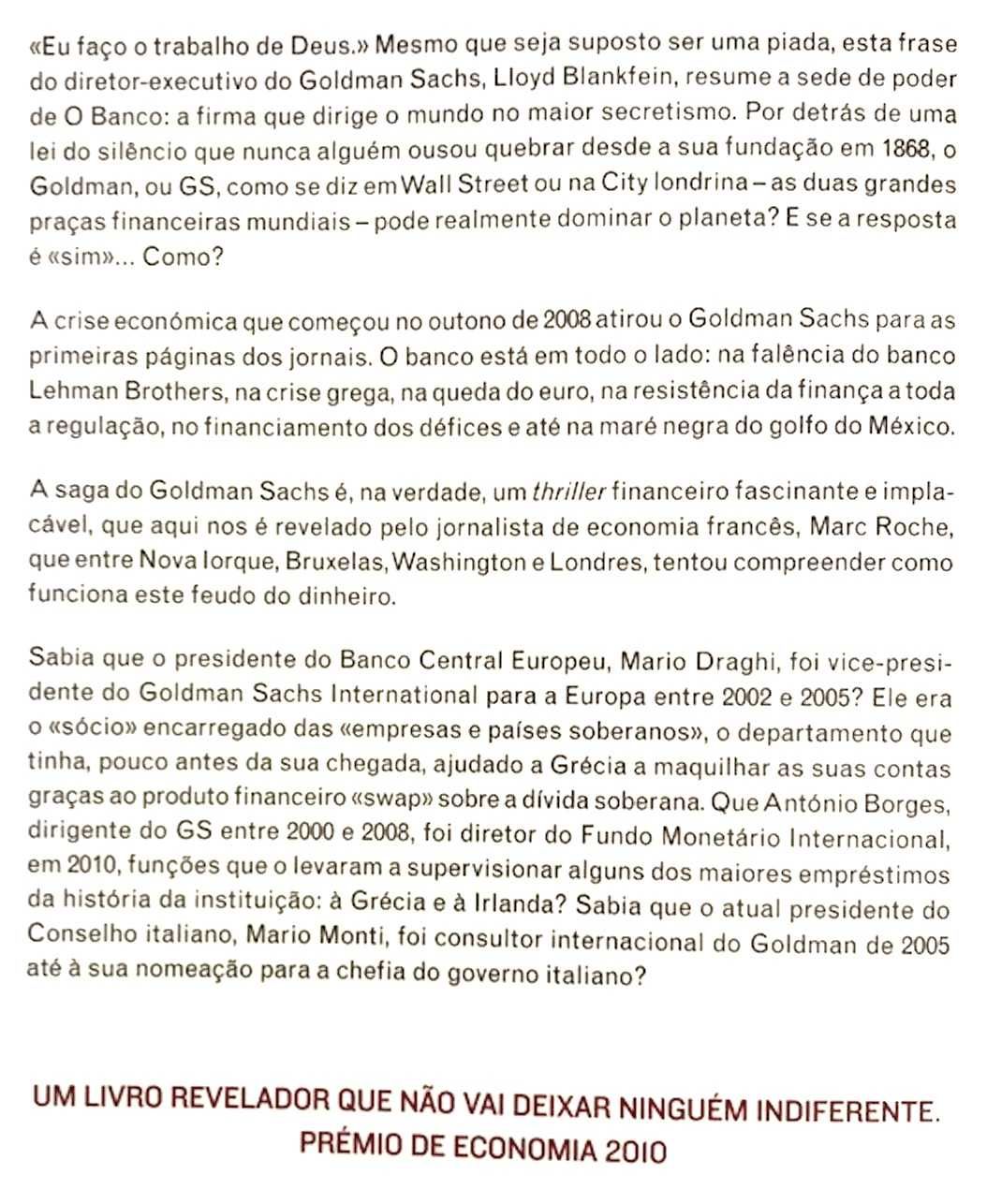 Livros de Marc Roche Banksters, O Banco (Goldman Sachs) [Preço Conj.]
