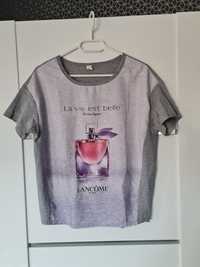 Szara koszulka t-shirt  basic lancome