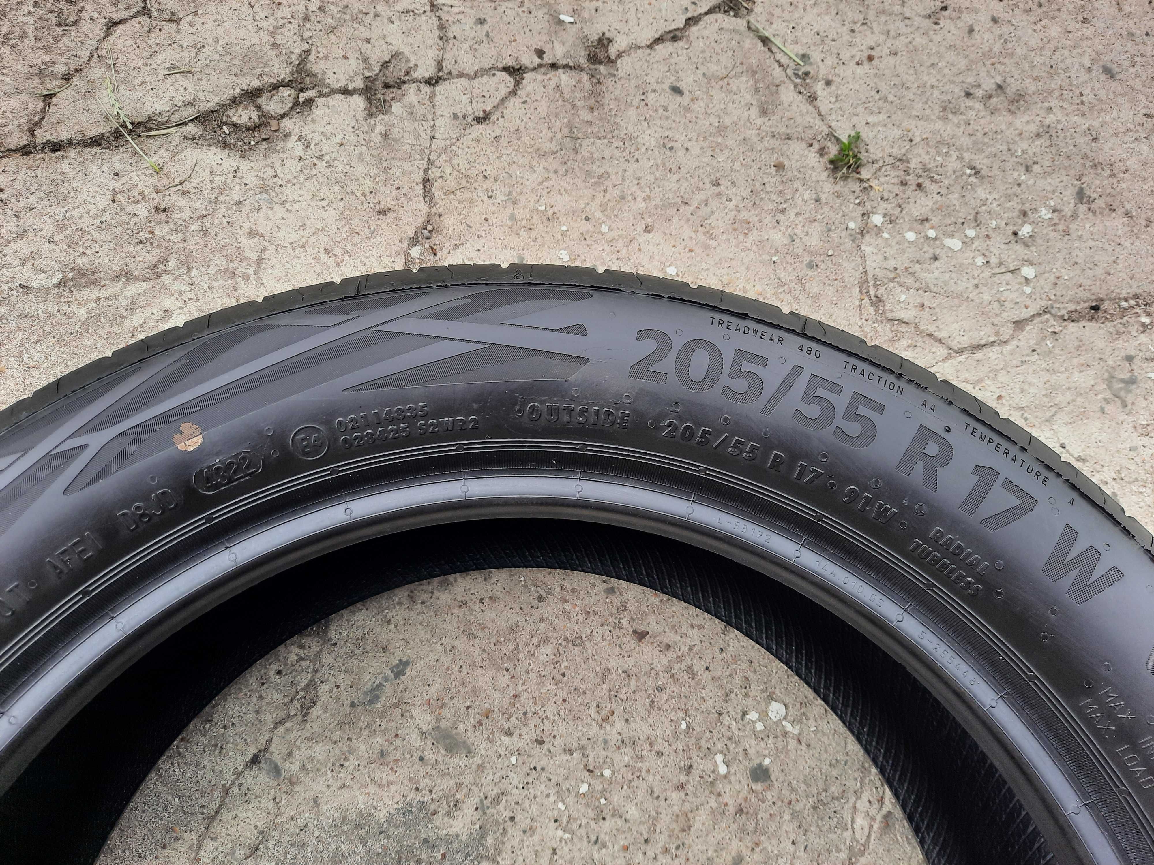 Opony letnie klasy premium CONTINENTAL 205/55/17 2022 r.