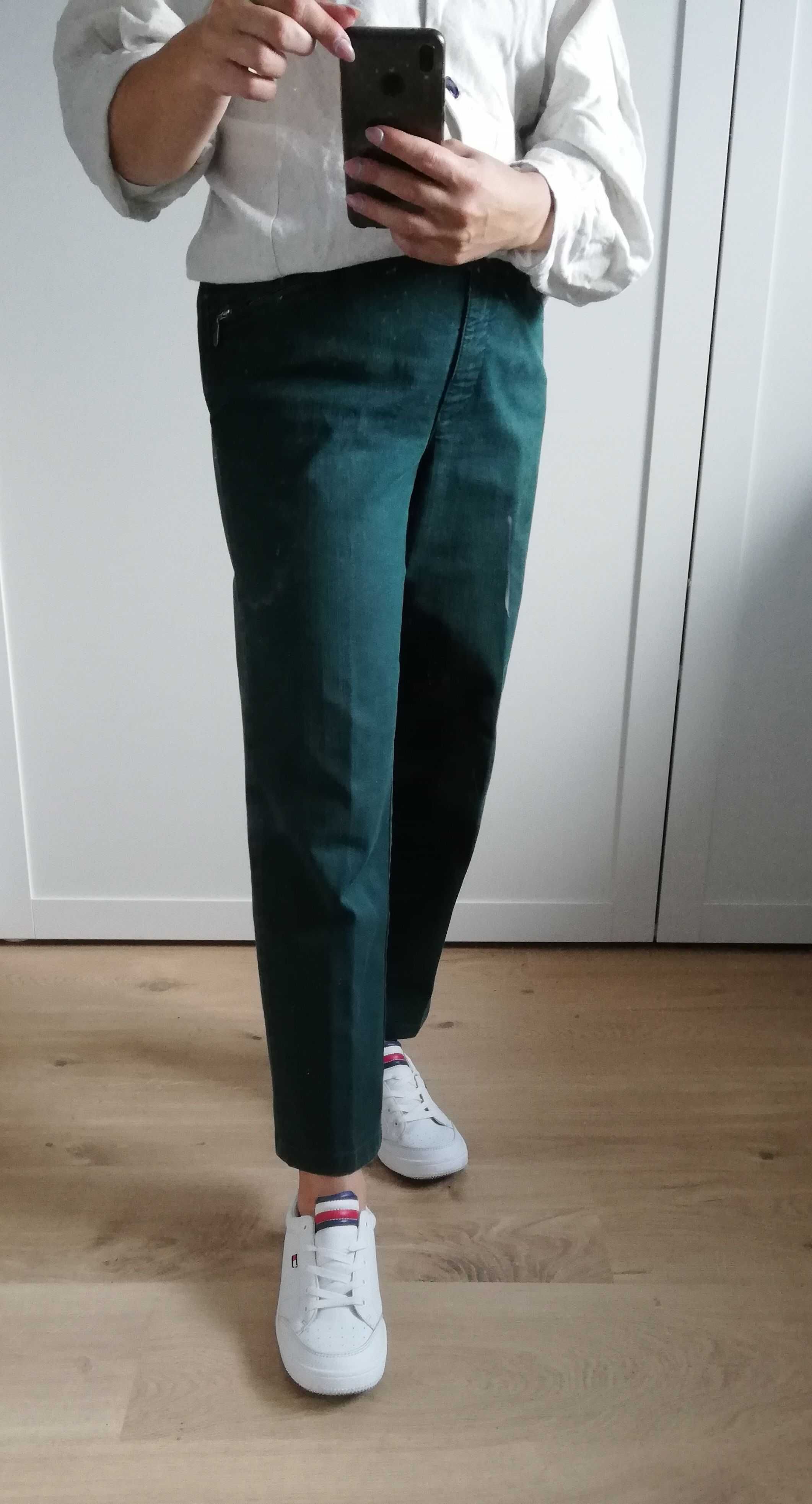 Zerres  Van Graaf ciemno zielone spodnie jeans proste r.42
