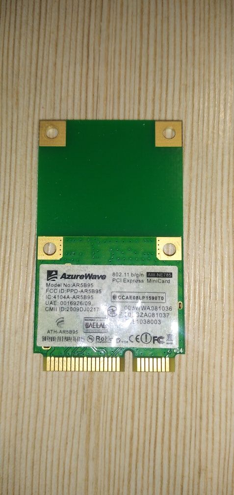 Karta AzureWave WiFi AW-NE785 PCI express MiniCard.