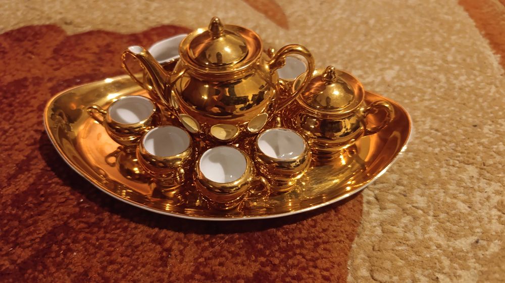 Ćmielów Komplet dla lalek złocony