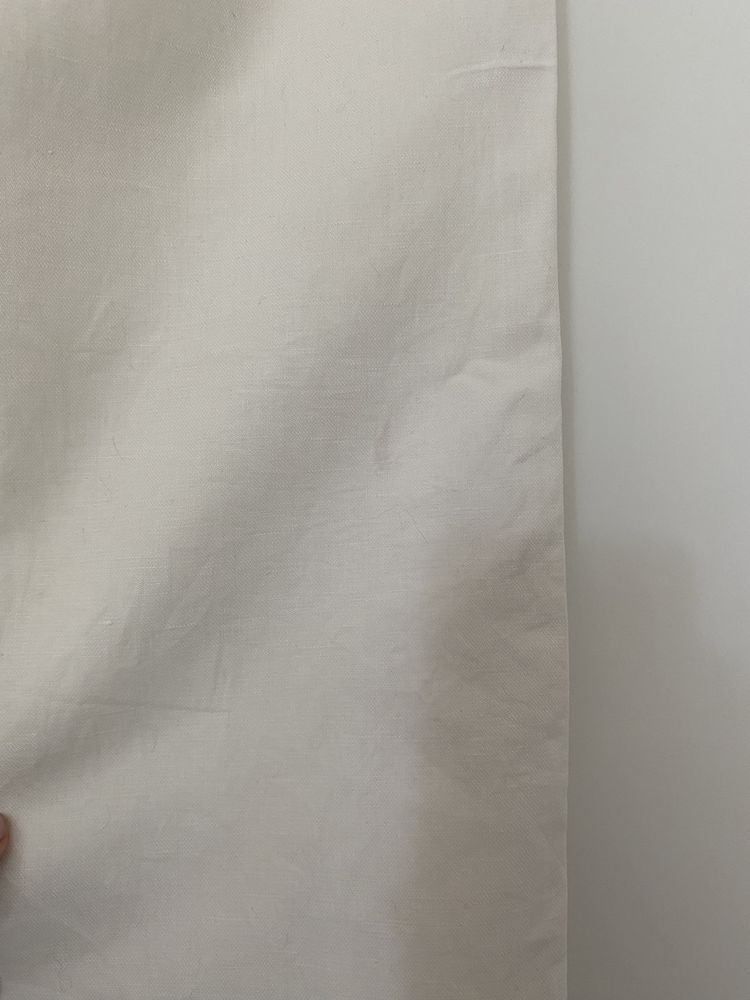 Kremowe spodnie materiałowe bawełna len z kieszeniami LEE