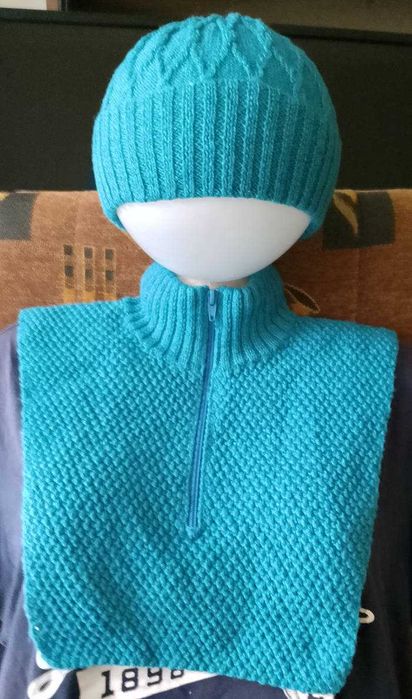 czapka i golf rozpinany komplet na chłodne dni