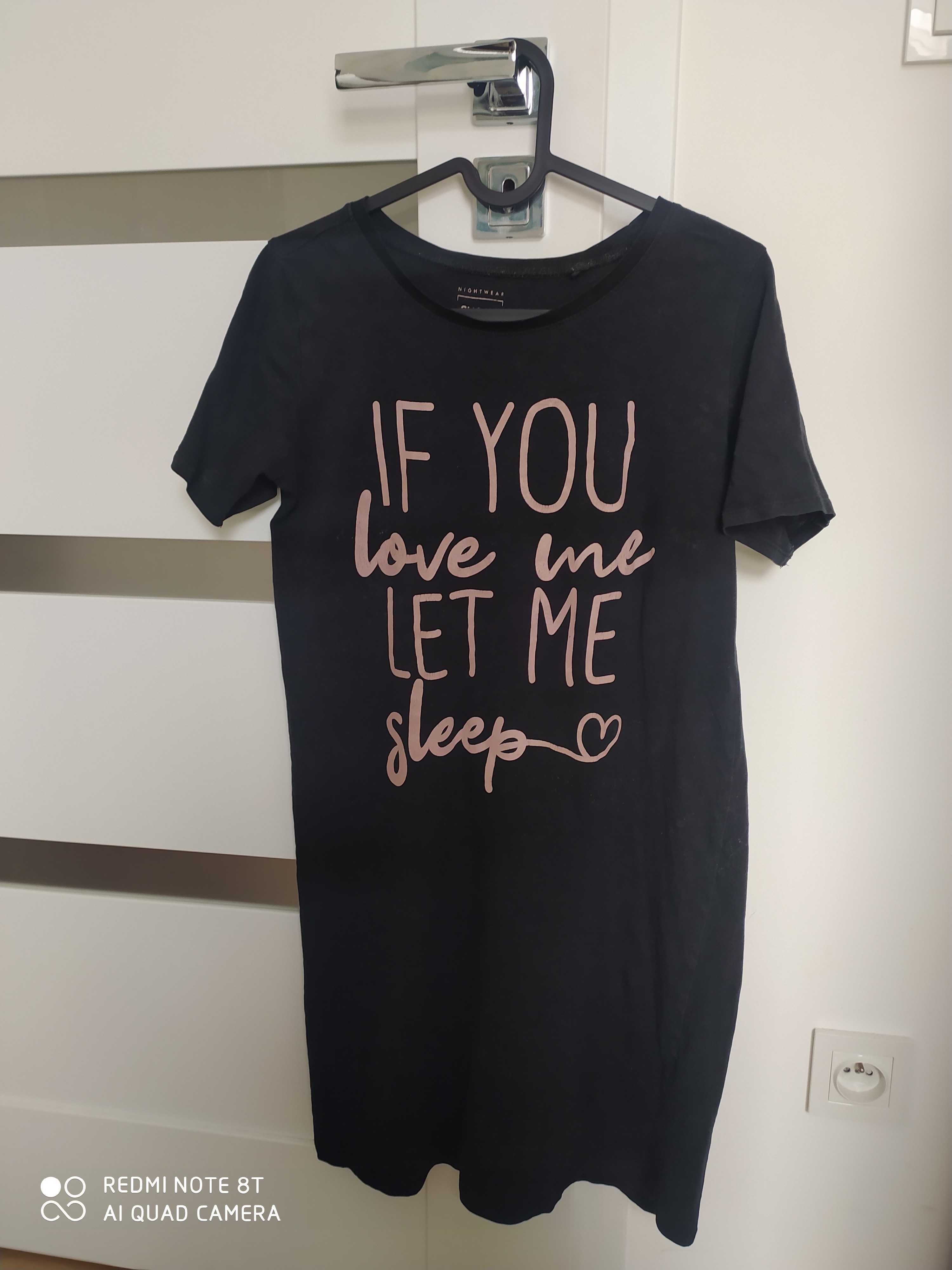 Koszula nocna damska s xs długi t-shirt do spania piżama