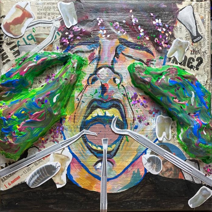 Картина-колаж на полотні