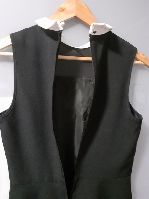 Czarna sukienka Dorothy Perkins biały kołnierzyk 36 S