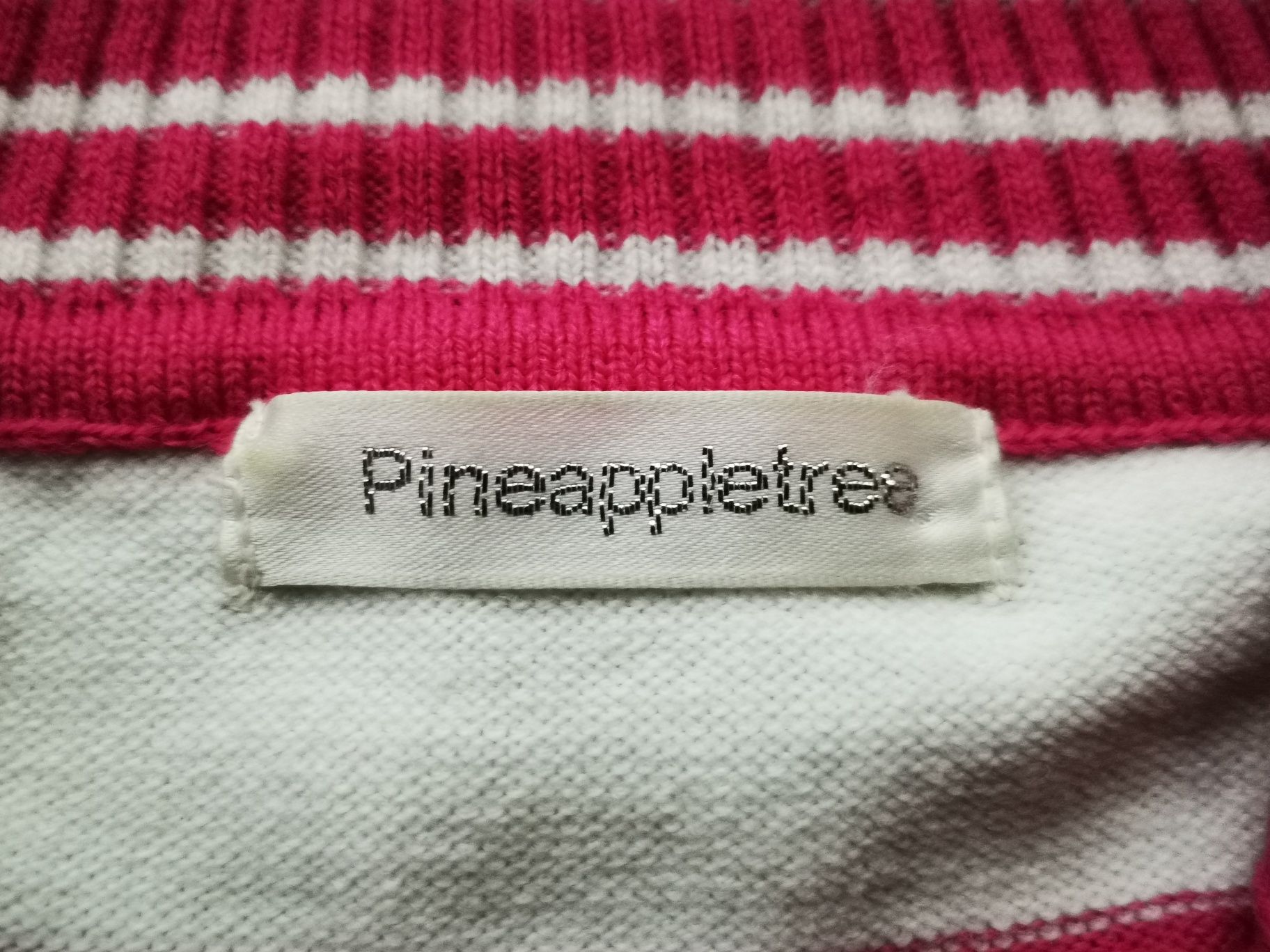 Sweter PRL w paski biało różowe Pineappletree r. M