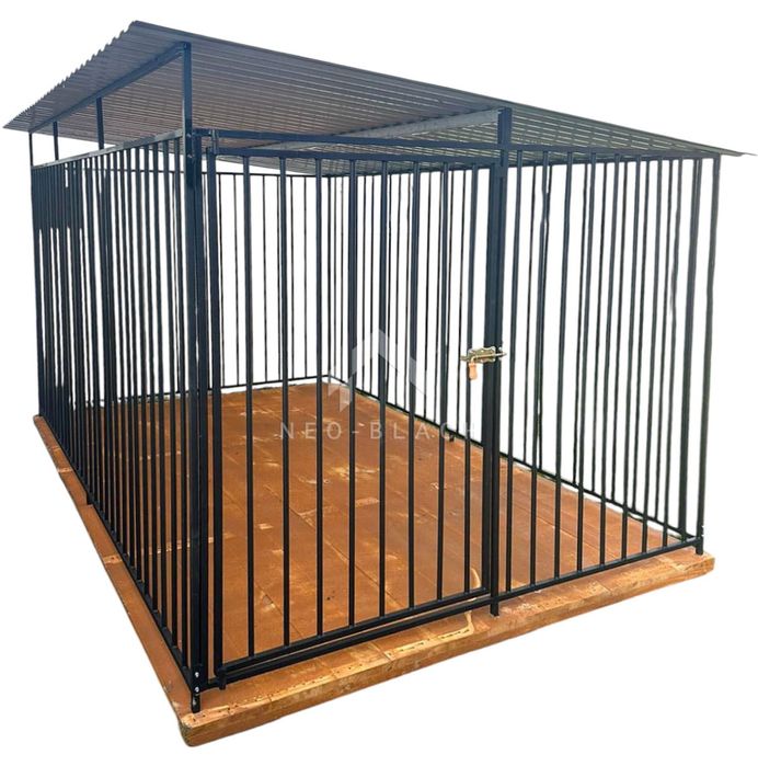 Kojec dla psa 2x3m  - Podłoga drewniana - Dach spad w bok NB381