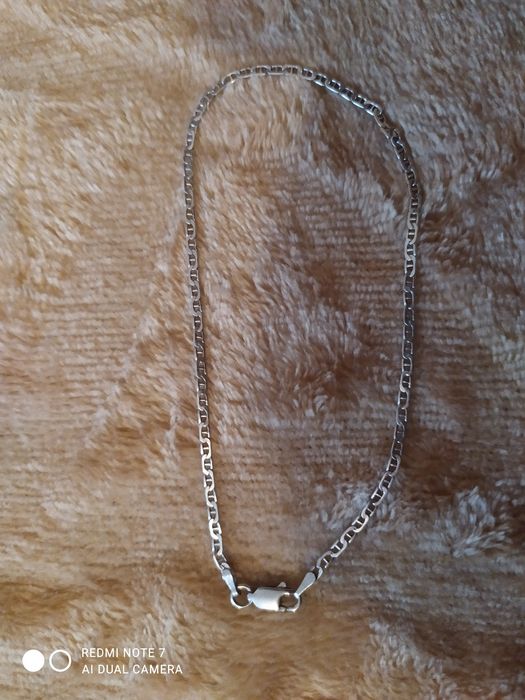 Srebrna bransoletka na nogę splot typu Gucci