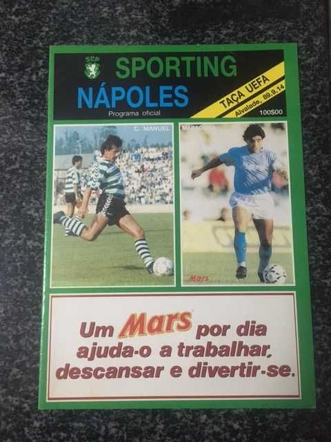 Taça Uefa - Sporting vs Nápoles - Programa Oficial - 89/90 - Maradona