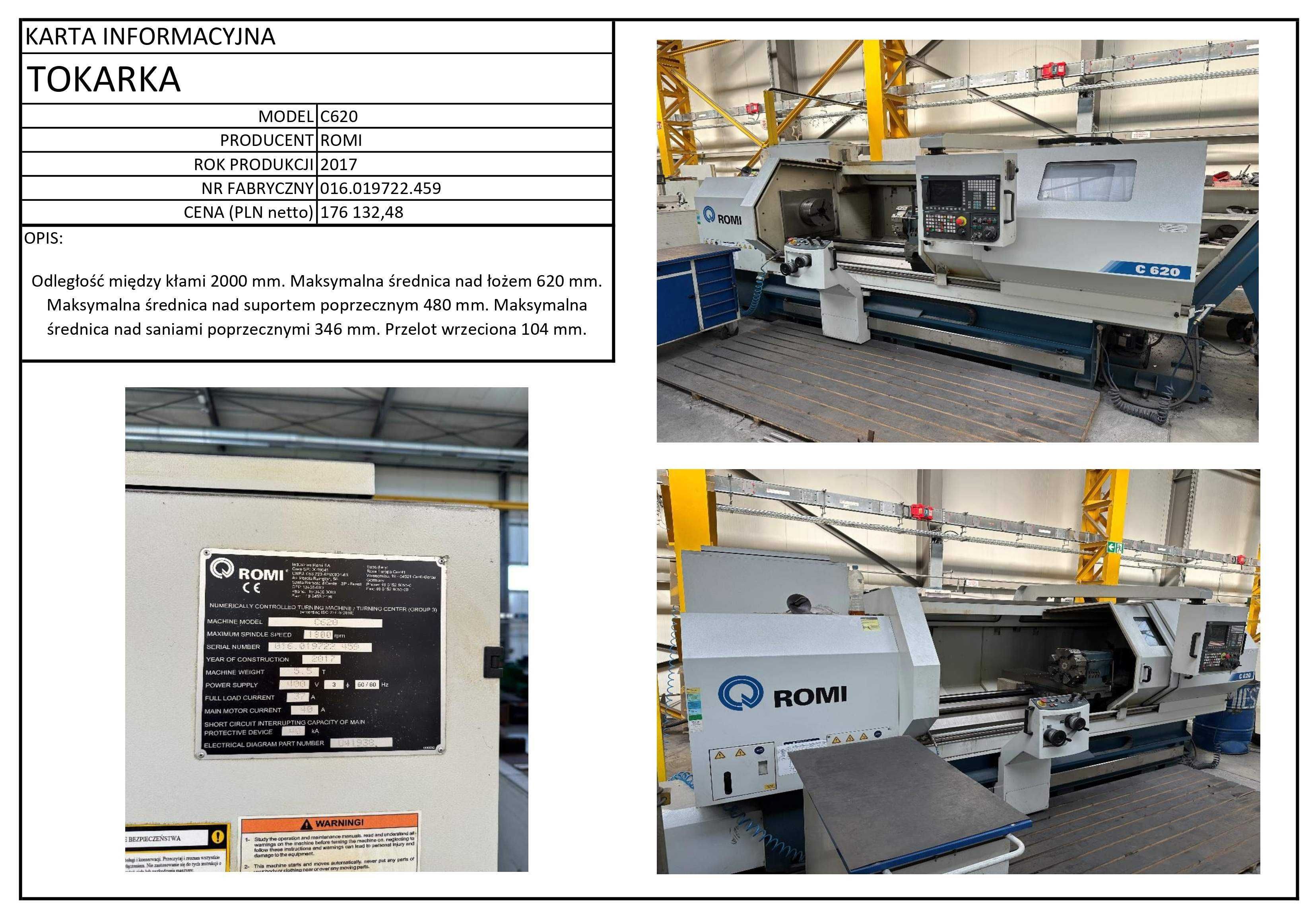 Tokarka CNC Romi C620