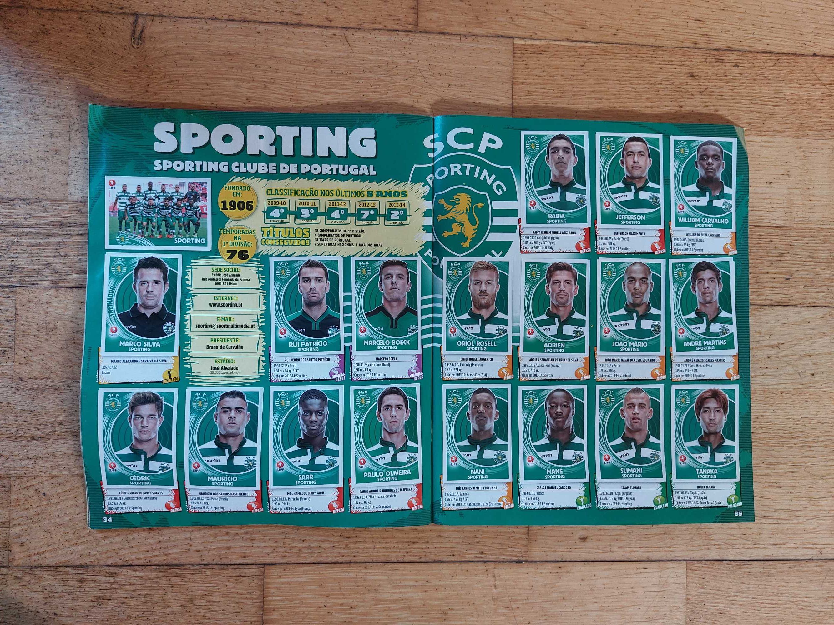 Caderneta de cromos "Futebol 2014-15" - Completa