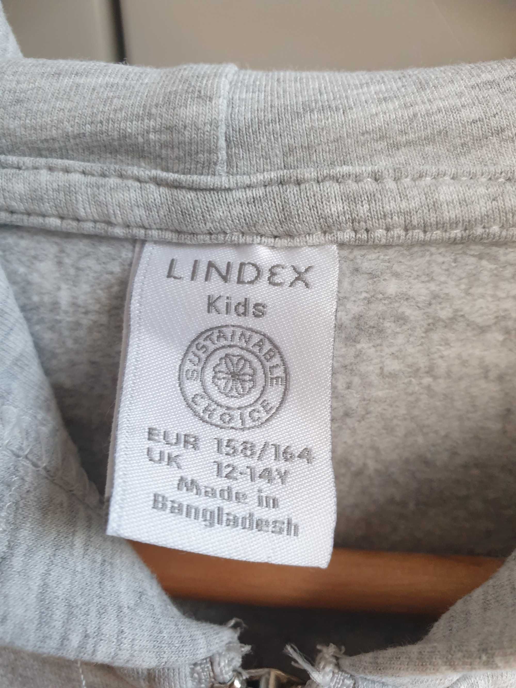 Szara bluza z kapturem Lindex jak nowa 158 164