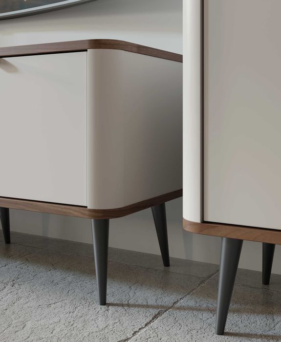 Komoda zaokrąglone boki kolor kaszmir + orzech