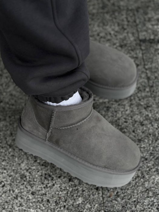 UGG Ultra Mini Platform Light Grey premium жіночі черевики Уггі