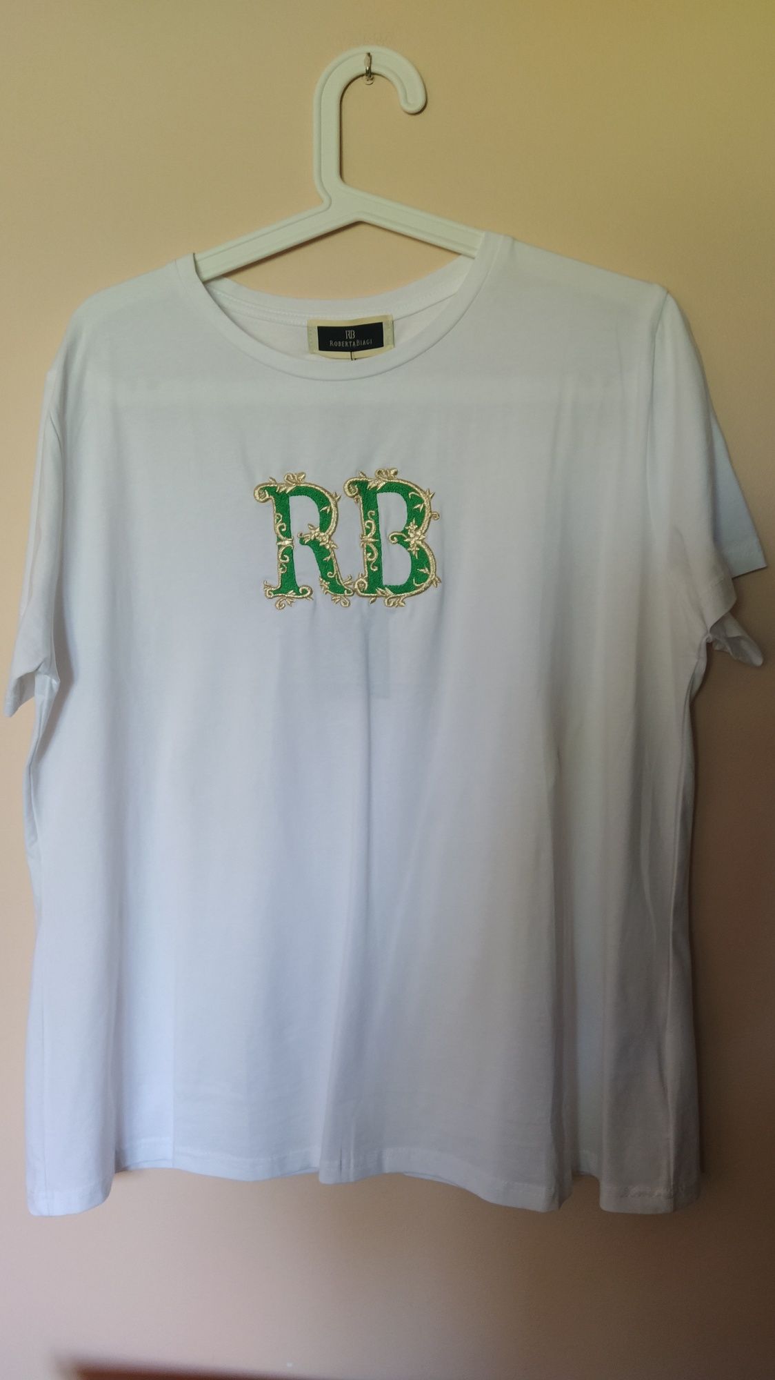 Biały t-shirt Roberta Biagi rozmiar XL
