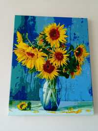 Картина акриловими фарбами " Улюблені Соняшники"