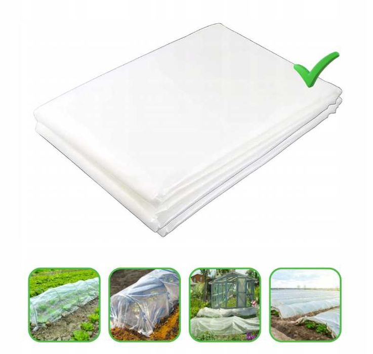 2x10m PLANDEKA PRZEZROCZYSTA - Szklarniowa Ogrodowa Bardzo gruba folia